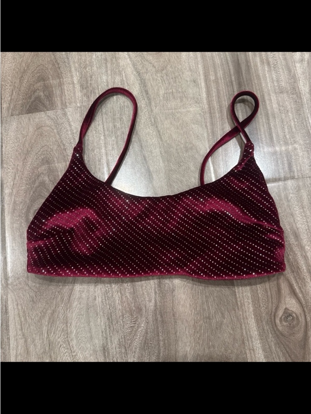 Lunalae burgundy with Rhinestone Detail pole dance top